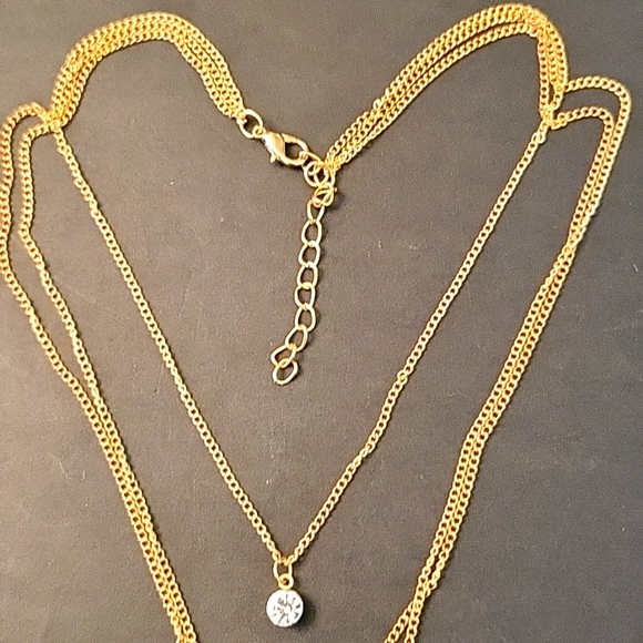 NEW Rose-Gold-Tone Triple Strand Charm Layering Necklace - Picture 11 of 11